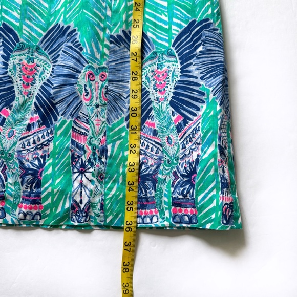 Lilly Pulitzer Tandie Shift Dress Womens 14 Toucan Green Costa Verde Elephant - Picture 10 of 15